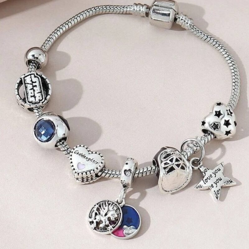 سوار مليء بالقلوب والنجوم أزرق أنيق وجذاب